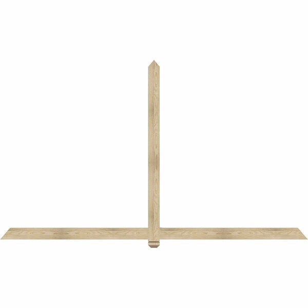Ekena Millwork Eugene Rough Sawn Timber Gable Bracket, Douglas Fir, 108"W x 63"H x 2"D x 4"F, 14/12 Pitch GBW108X63X0204EUG00RDF - main